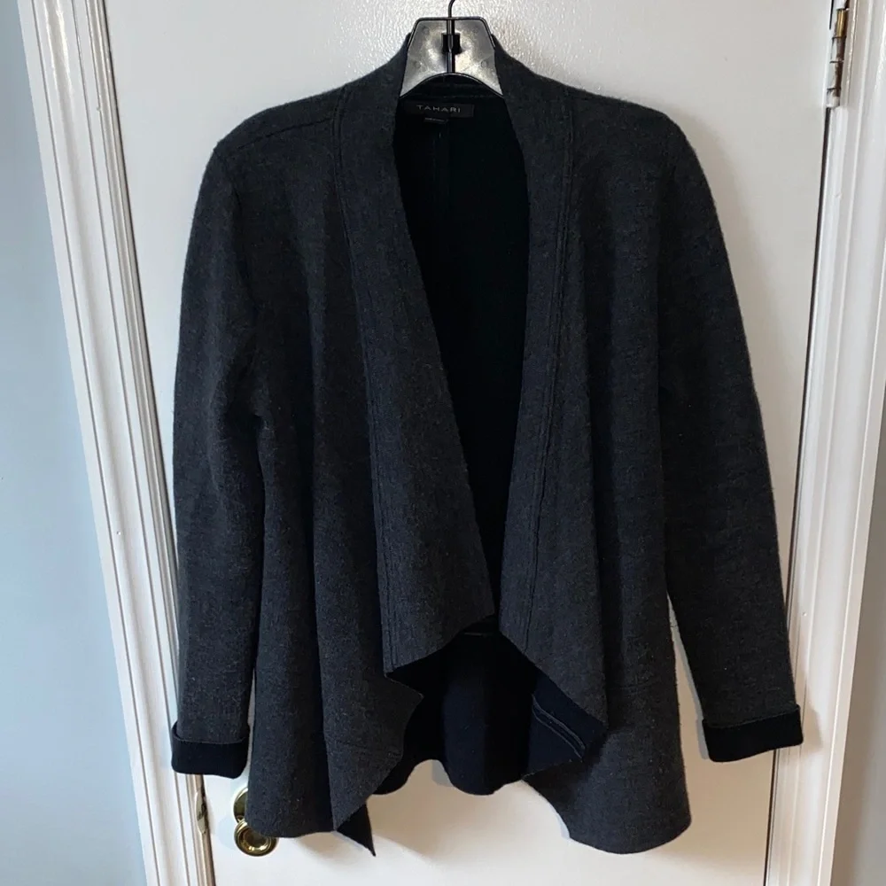 Tahari Gray Soft & Warm Women's Cardigan